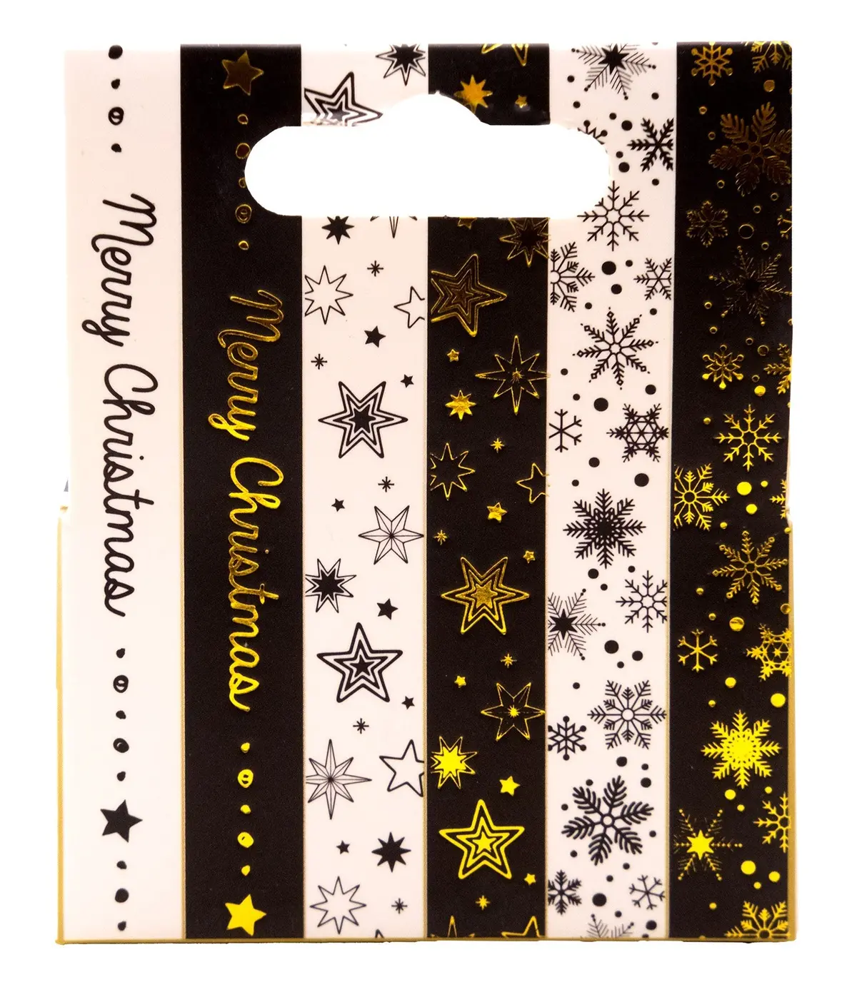 Sl Washi Tape Black/White - Gold Essentials 6 Pc 2