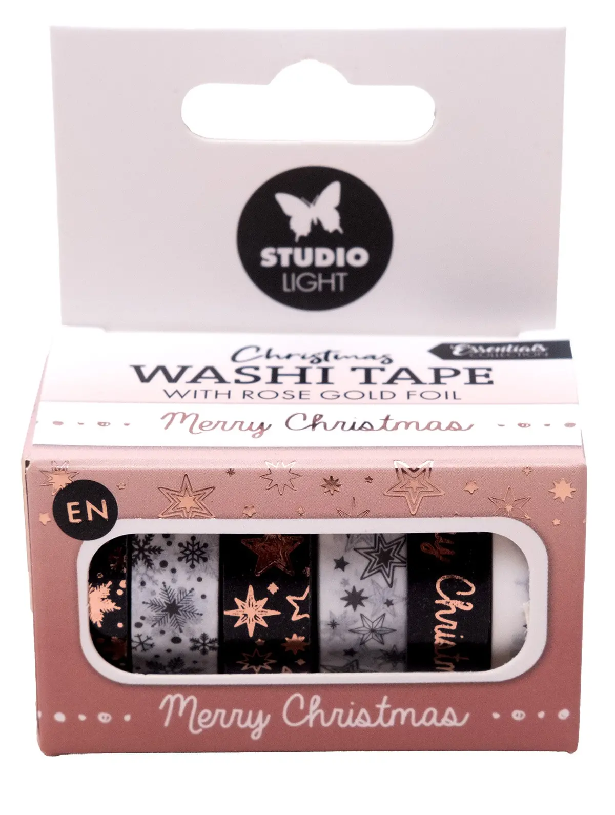 Sl Washi Tape Black/White - Rose Gold Essentials 6 Pc 1