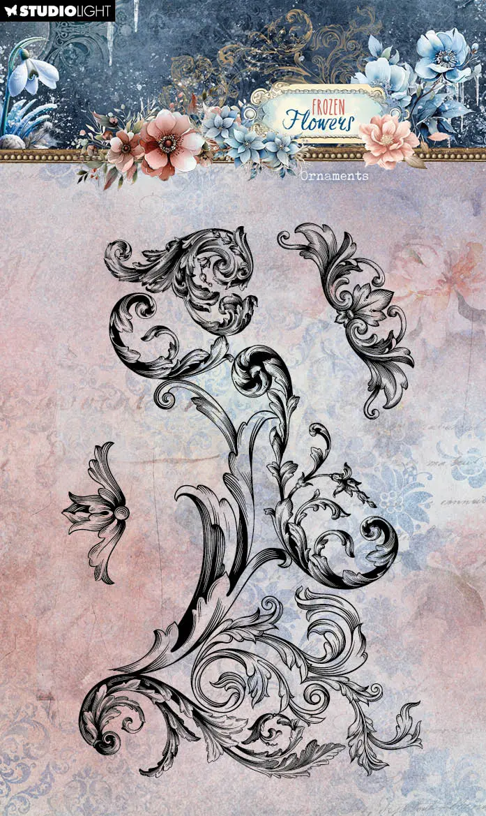 Sl Clear Stamp Ornaments Frozen Flowers 3 Pc 1