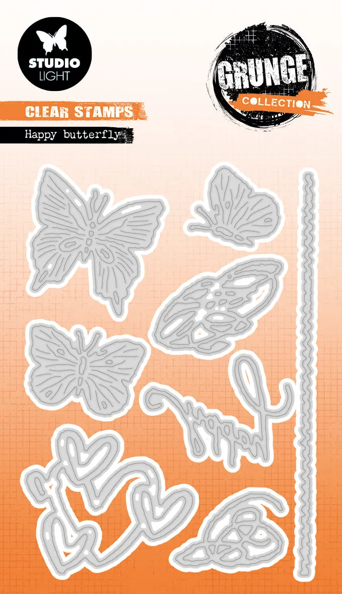Sl Cutting Die Happy Butterfly Grunge Collection 96X137x1mm 8 Pc Nr.502 1