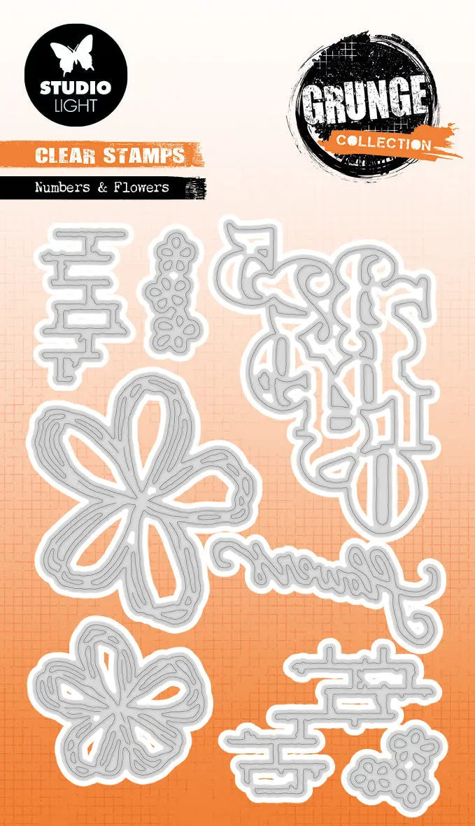 Sl Cutting Die Numbers & Flowers Grunge Collection 98X141x1mm 8 Pc Nr.503 1