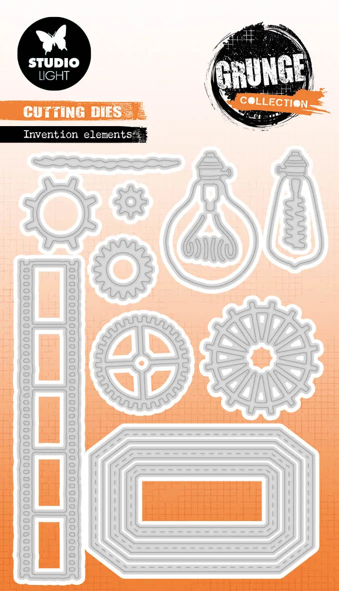 Sl Cutting Die Invention Elements Grunge Collection 102X155x1mm 13 Pc Nr.697 1
