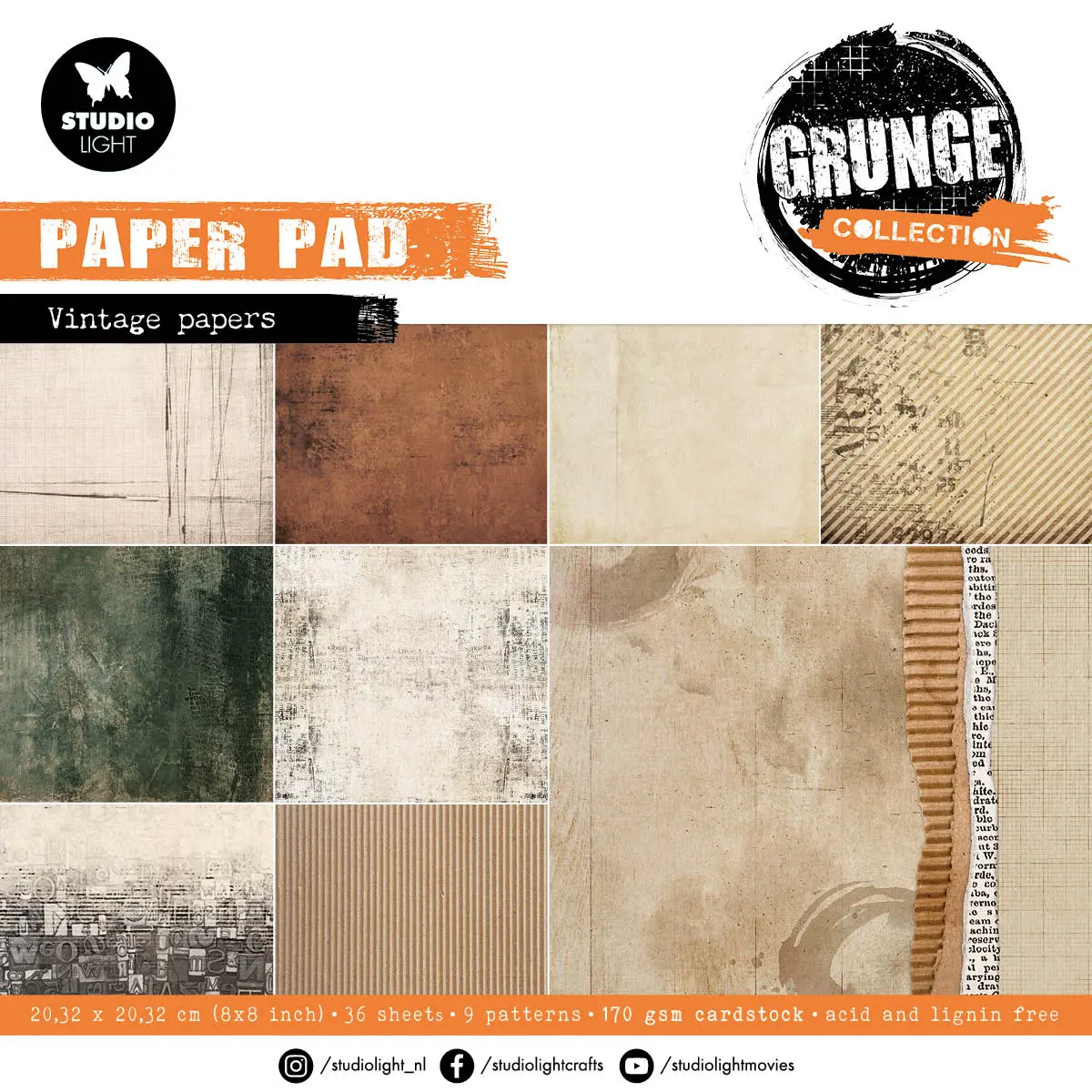 Sl Paper Pad Vintage Papers Grunge Collection 36 Sh 1