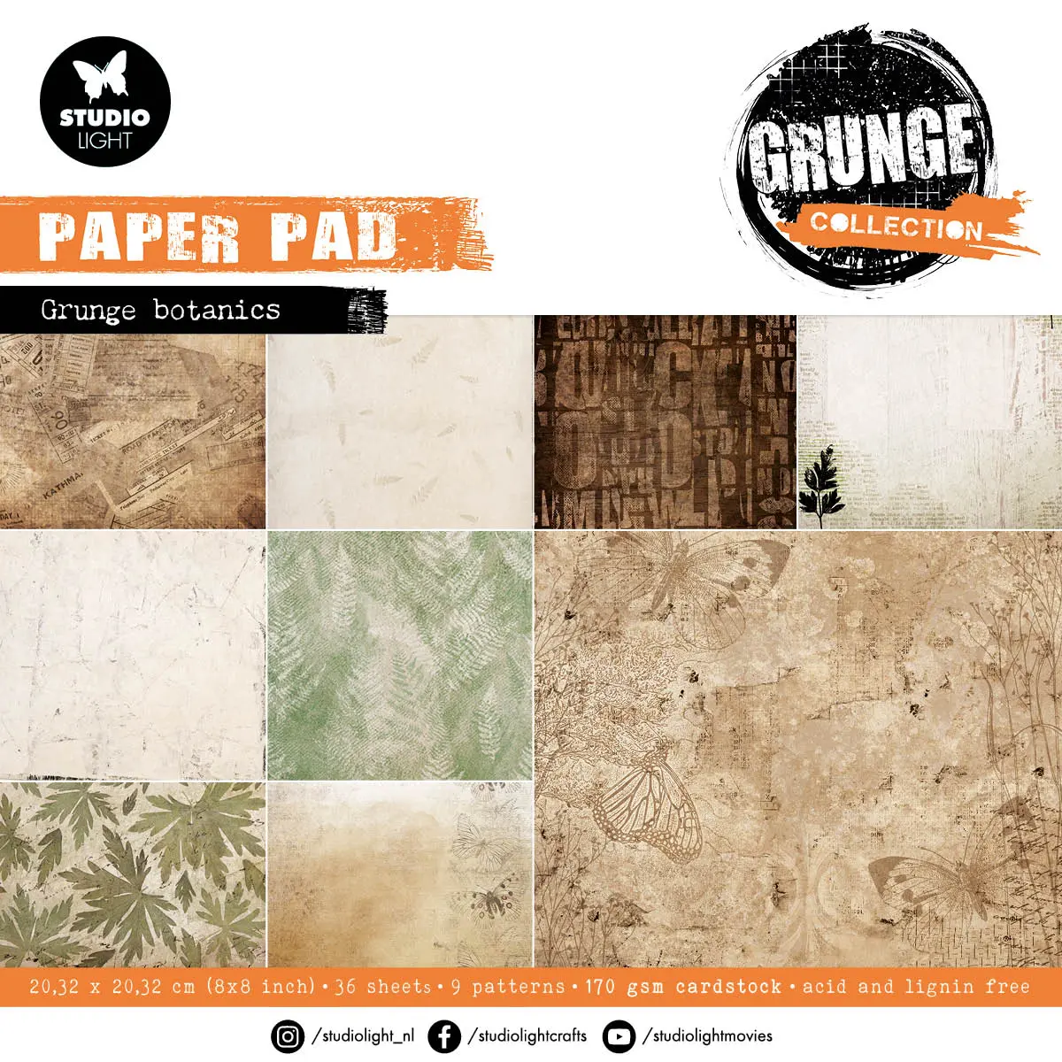 Sl Paper Pad Grunge Botanics Grunge Collection 36 Sh 1