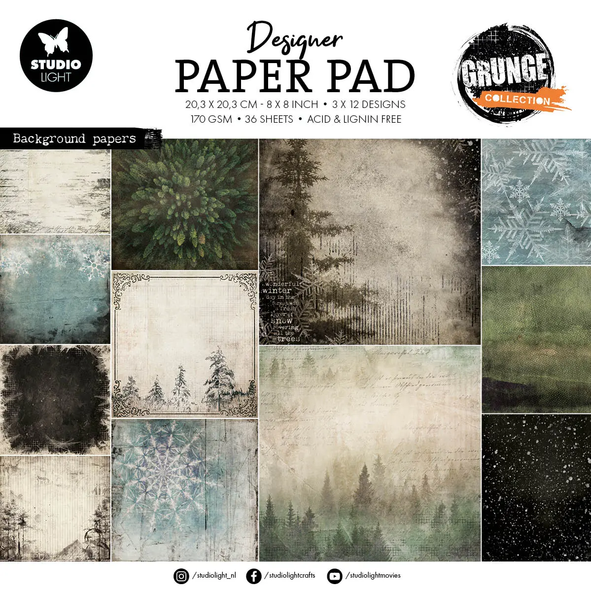 Gr Design Paper Pad Background Paper Grunge Collection 36 Sh 1