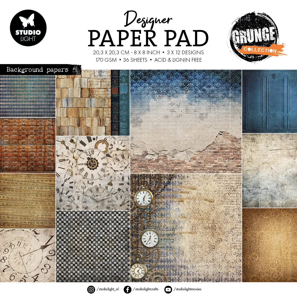 Sl Design Paper Pad Background Grunge Collection 36 Sh 1