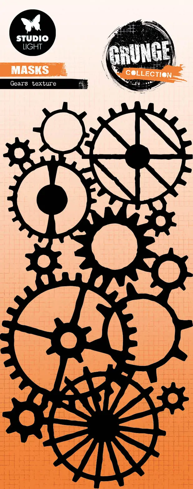 Sl Mask Gears Texture Grunge Collection 105X210x1mm 1 Pc Nr.235 1