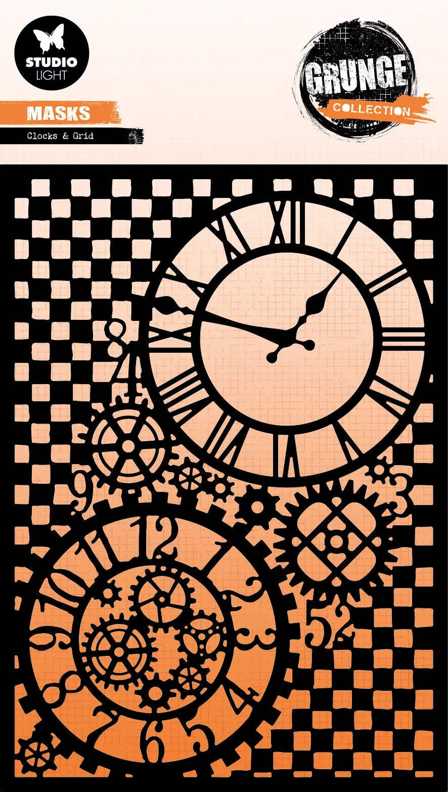 Sl Mask Clocks & Grid Grunge Collection 1 Pc 1