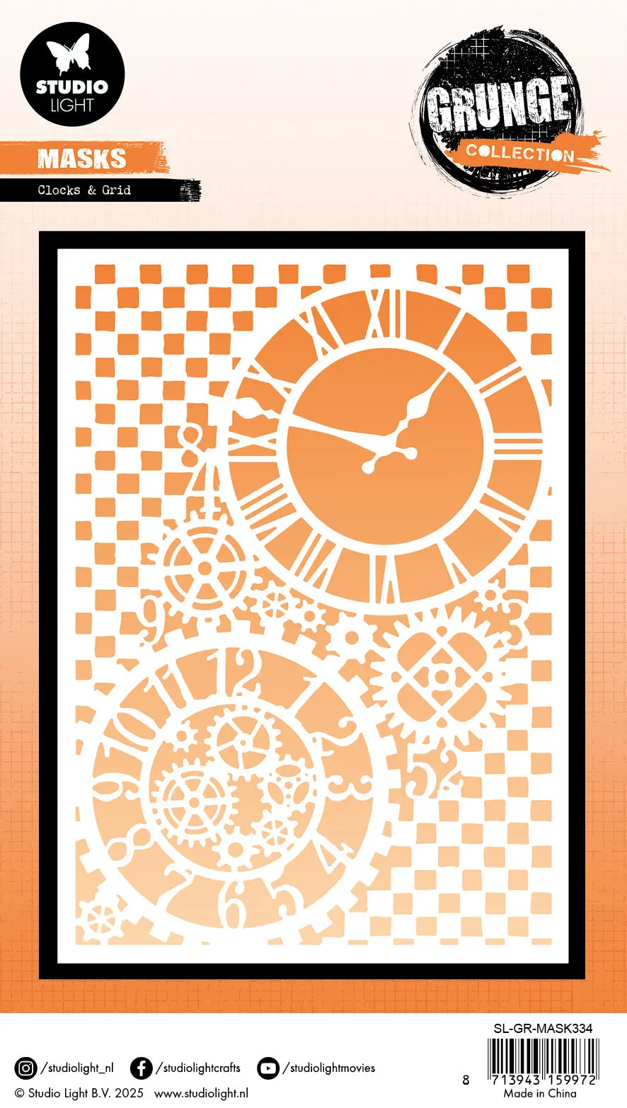 Sl Mask Clocks & Grid Grunge Collection 1 Pc 2