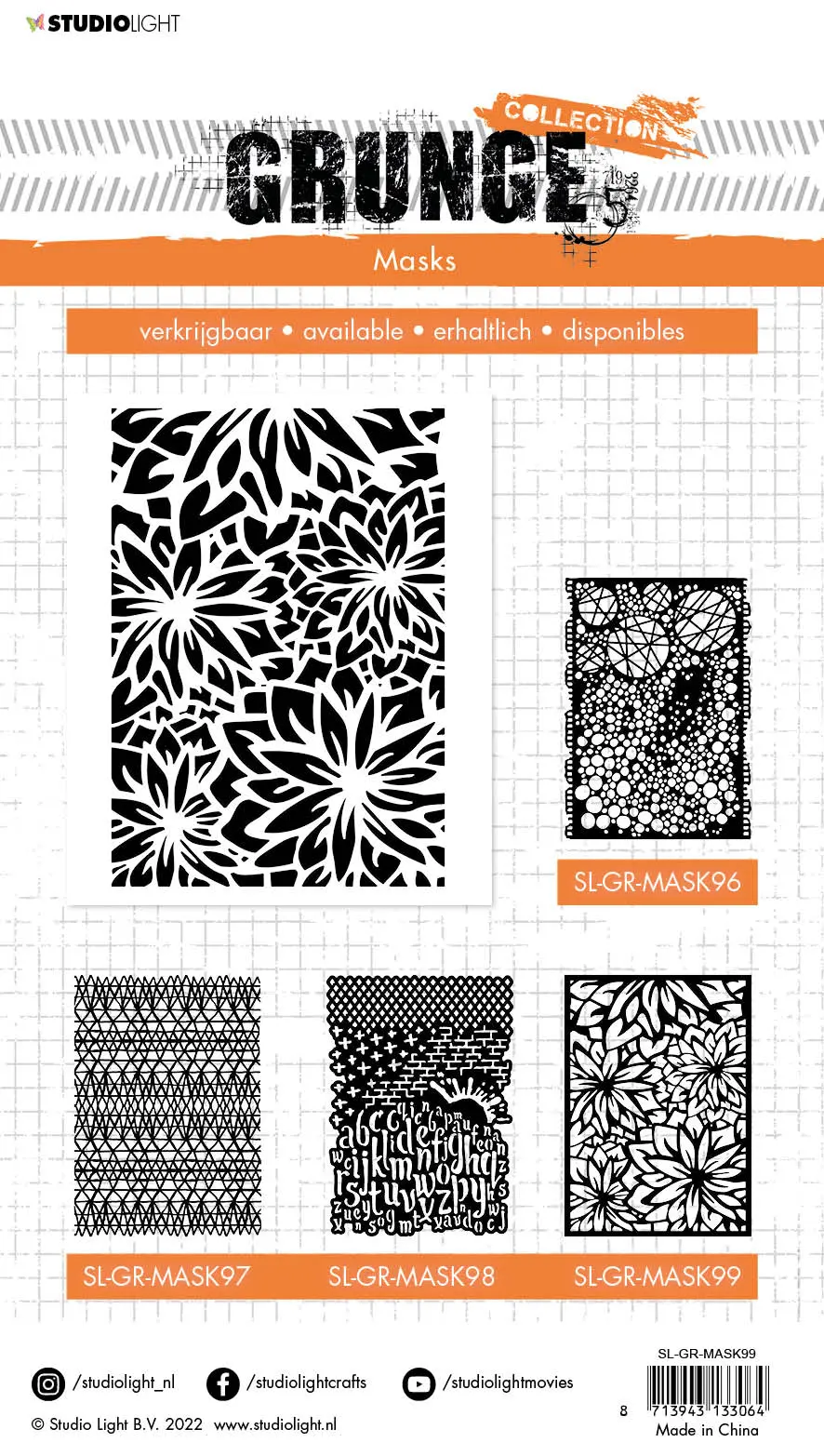 Sl Mask Flower Background Grunge Collection 210X148x1mm 1 Pc Nr.99 2