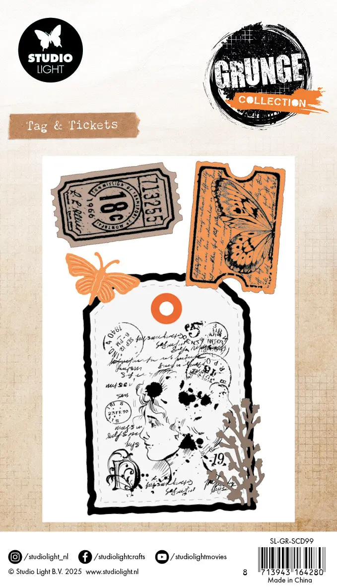 Sl Stamp & Cutting Dies Tag & Tickets Grunge Collection 93X136x1mm 11 Pieces 1