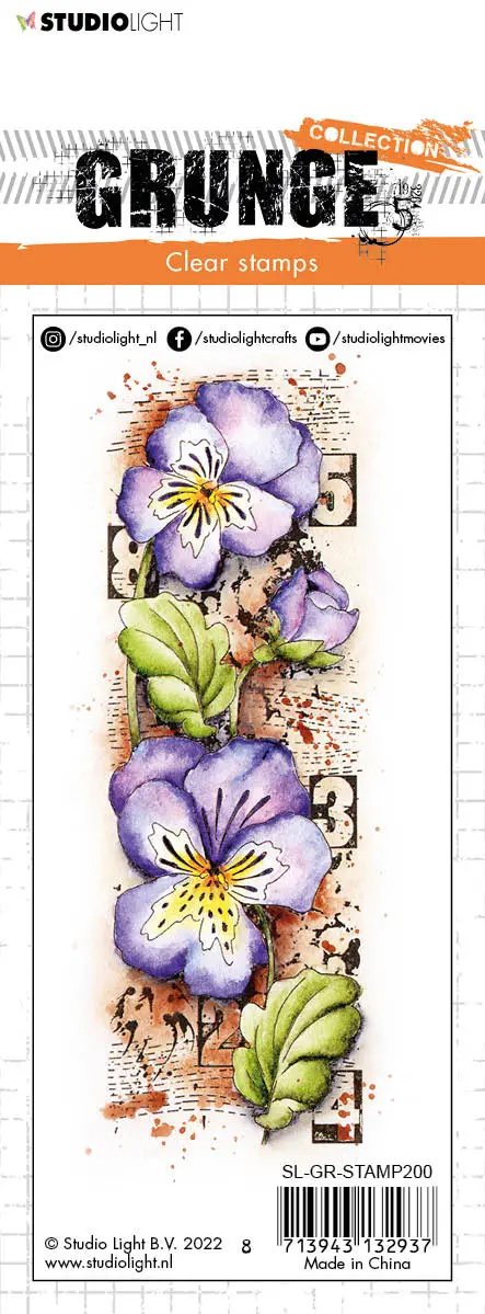 Sl Clear Stamp Violets Grunge Collection 148X52,2X3mm 1 Pc Nr.200 2