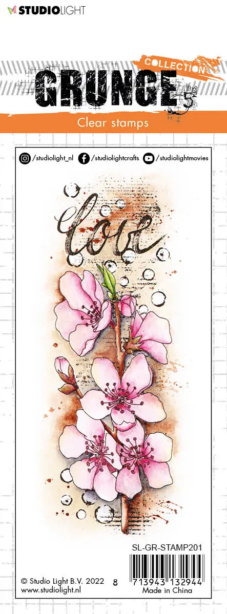 Sl Clear Stamp Cherry Blossom Grunge Collection 148X52,2X3mm 1 Pc Nr.201 2