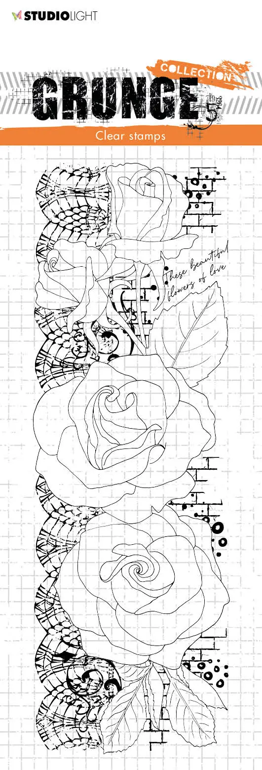 Sl Clear Stamp Roses Grunge Collection 210X74x3mm 1 Pc Nr.202 1