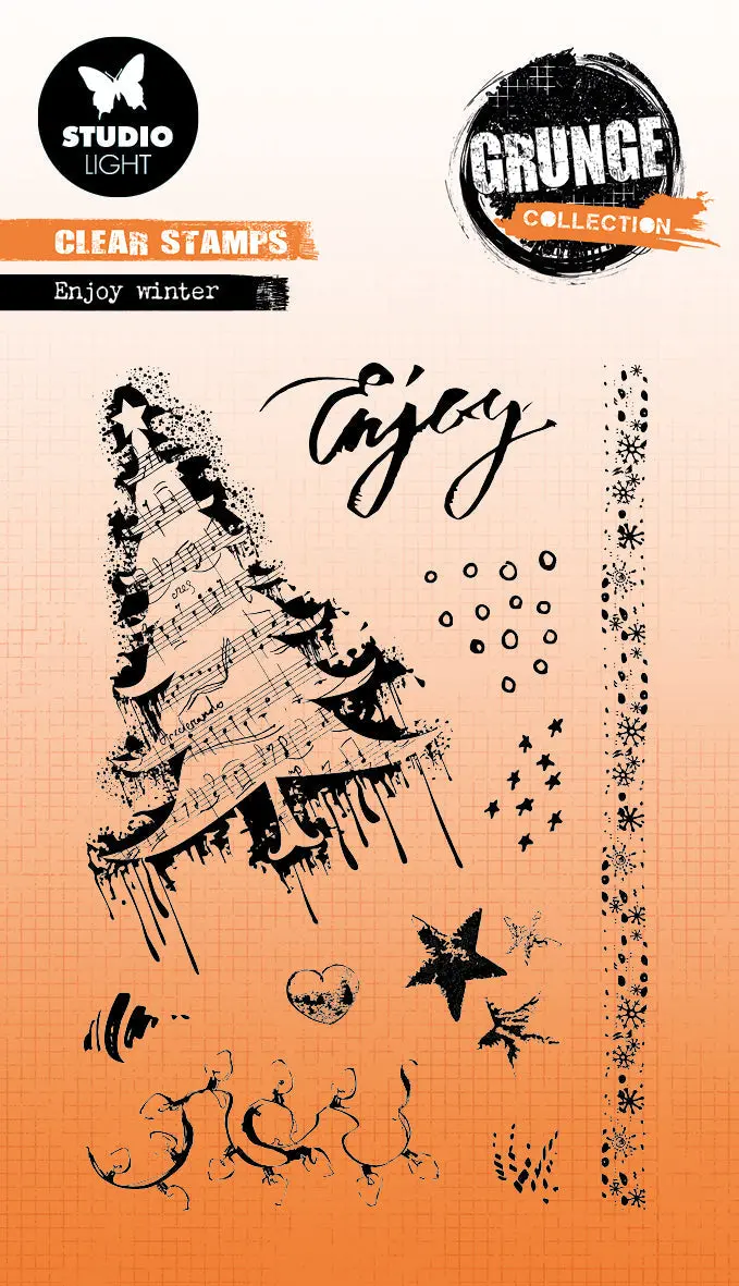Sl Clear Stamp Enjoy Winter Grunge Collection 148X105x3mm 10 Pc Nr.317 1