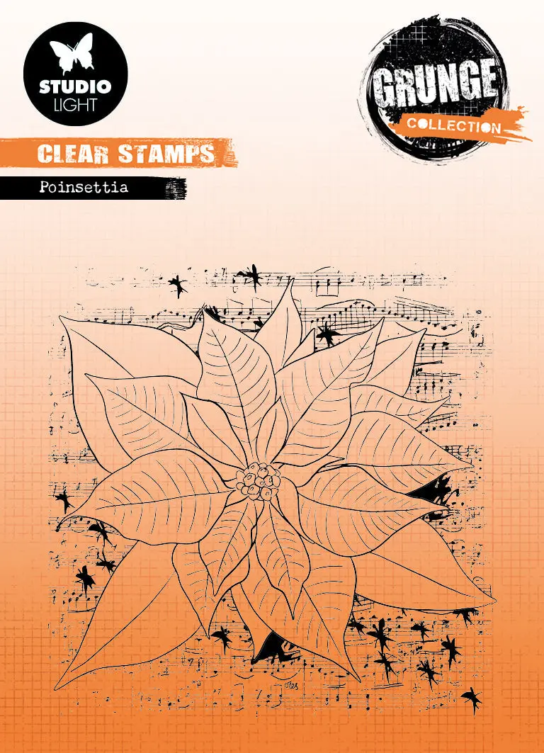 Sl Clear Stamp Poinsettia Grunge Collection 130X130x3mm 1 Pc Nr.319 1