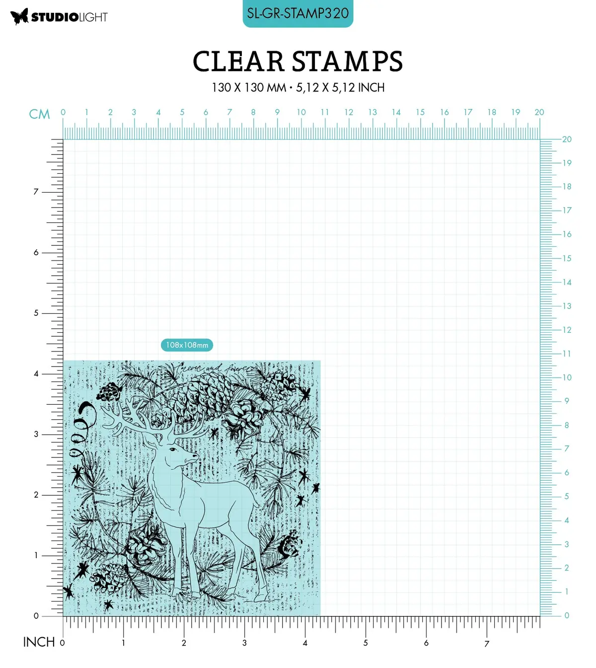 Sl Clear Stamp Forest Deer Grunge Collection 130X130x3mm 1 Pc Nr.320 2