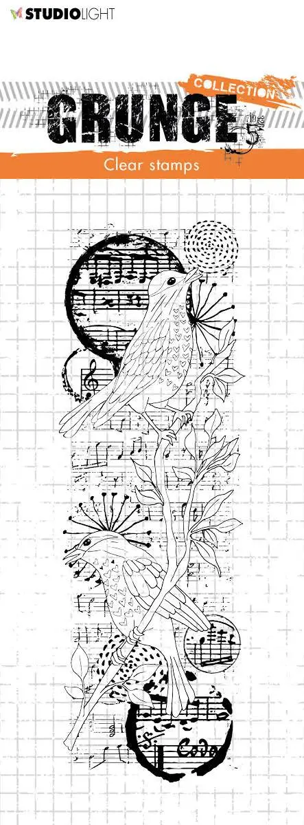 Sl Clear Stamp Birds Grunge Collection 148X52,2Mm Nr.37 1