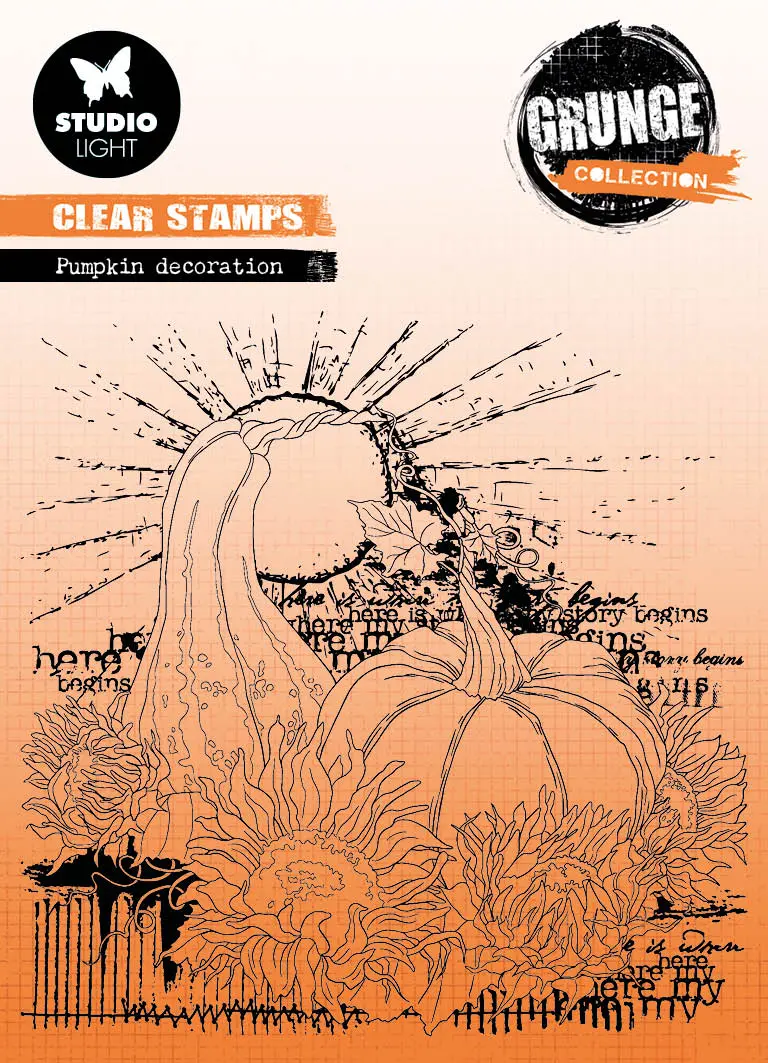 Sl Clear Stamp Pumpkins Grunge Collection 122X122x3mm 1 Pc Nr.454 1