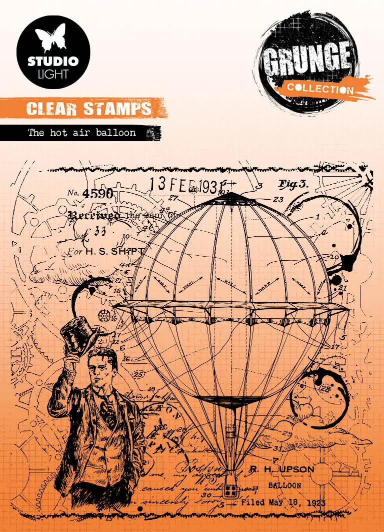 Sl Clear Stamps The Hot Air Balloon Grunge Collection 122X122x3mm 1 Pc Nr.513 1