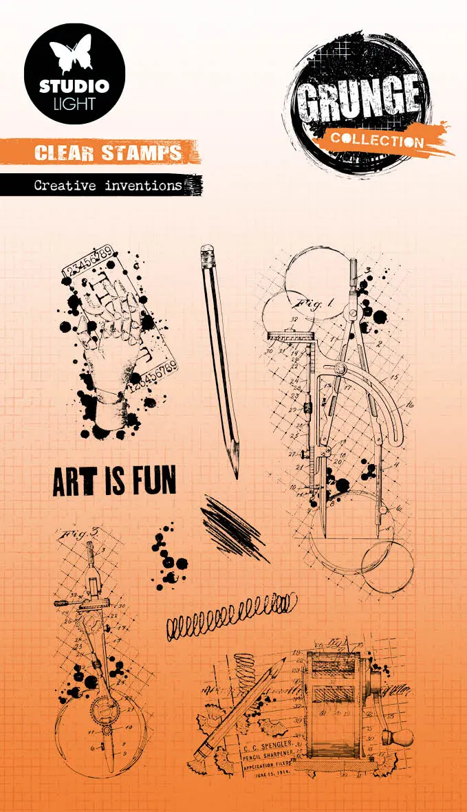 Sl Clear Stamps Creative Inventions Grunge Collection 89X132x3mm 9 Pc Nr.515 1