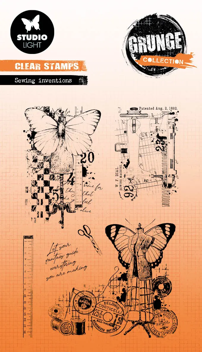 Sl Clear Stamps Sewing Inventions Grunge Collection 89X132x3mm 6 Pc Nr.516 1