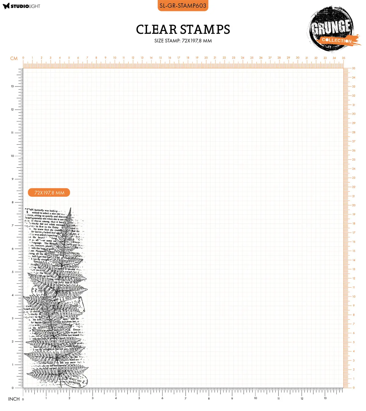 Sl Clear Stamp Fern Background Grunge Collection 1 Pc 2