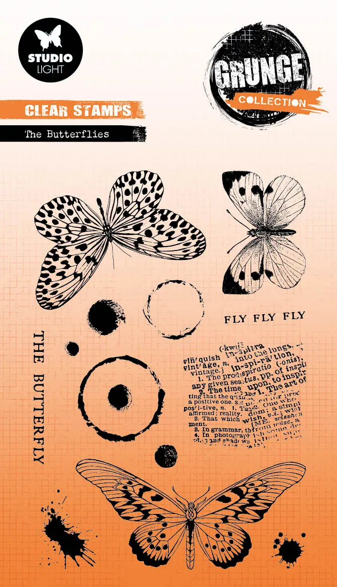 Sl Clear Stamp The Butterflies Grunge Collection 14 Pc 1