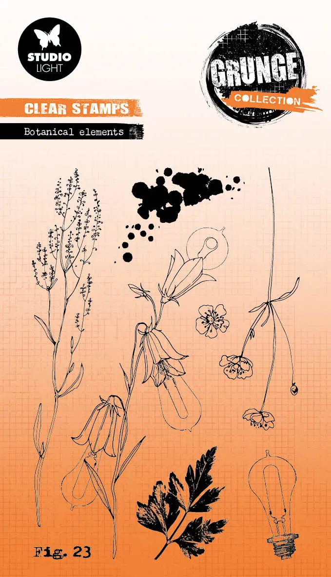 Sl Clear Stamp Botanical Elements Grunge Collection 8 Pc 1