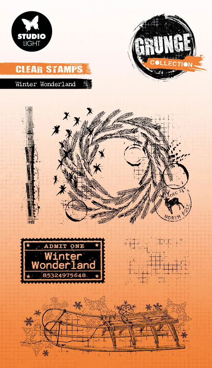 Gr Clear Stamp Winter Wonderland Grunge Collection 5 Pc 1