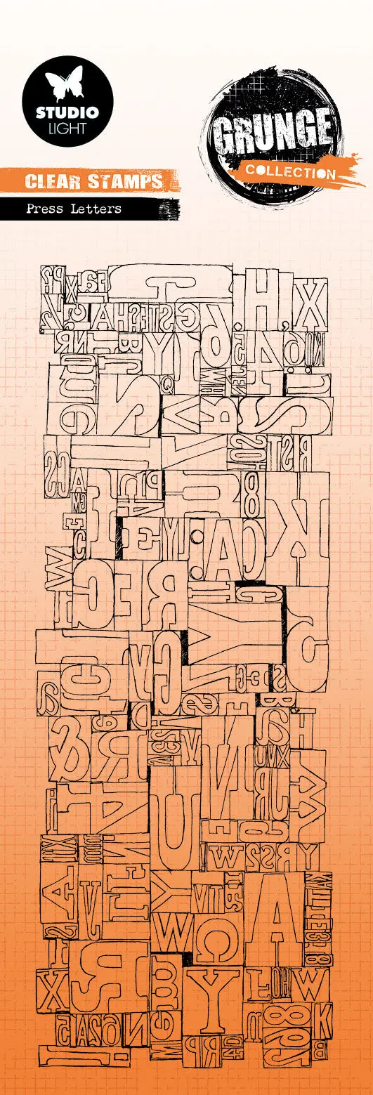 Sl Clear Stamp Press Letters Grunge Collection 1 Pc 1