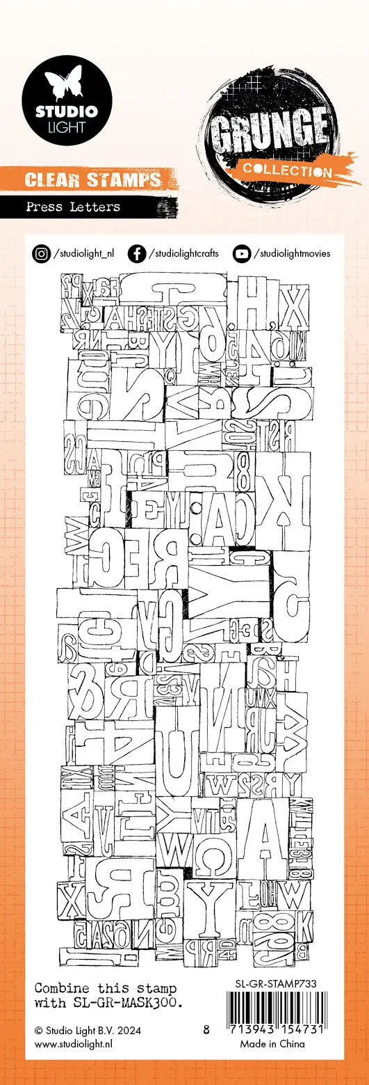 Sl Clear Stamp Press Letters Grunge Collection 1 Pc 2