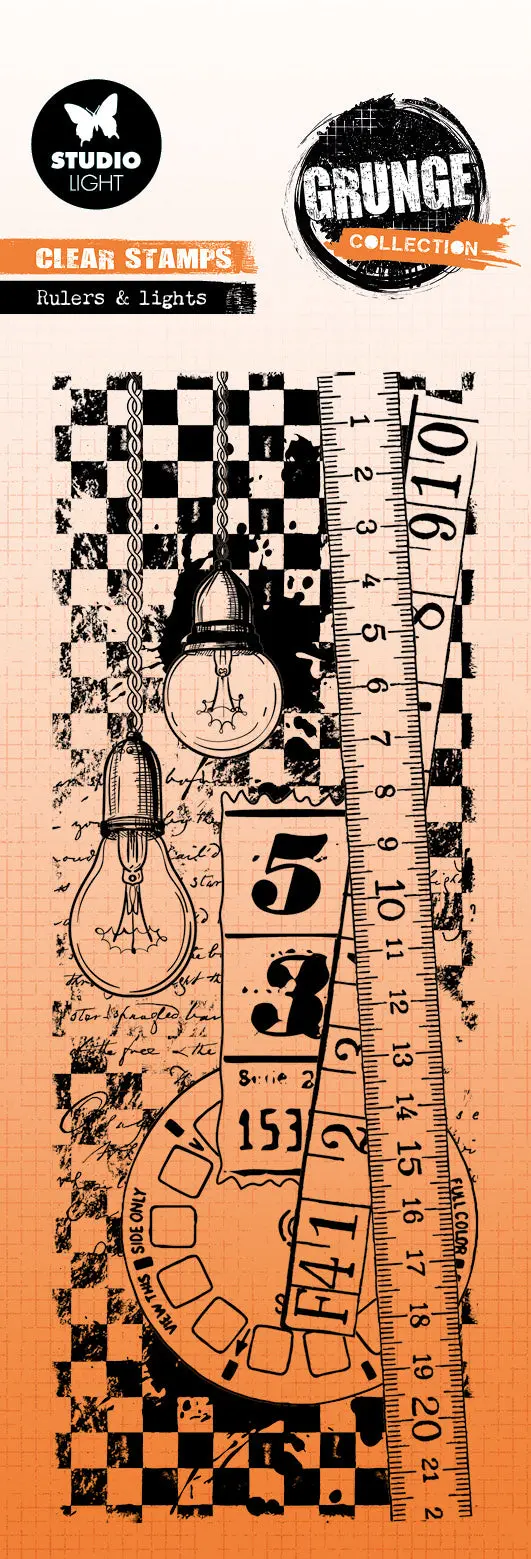 Sl Clear Stamp Rulers & Lights Grunge Collection 1 Pc 1