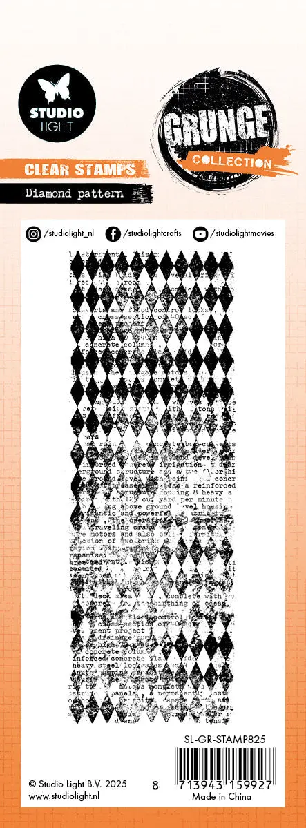 Sl Clear Stamp Diamond Pattern Grunge Collection 1 Pc 2