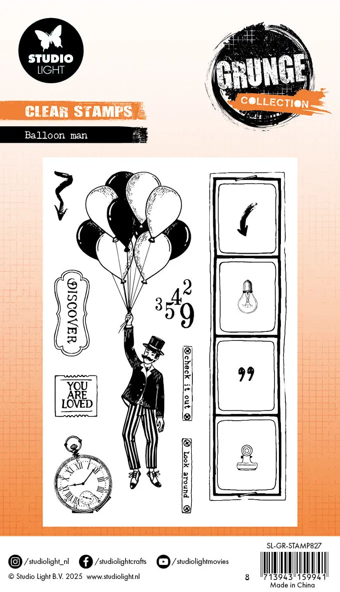 Sl Clear Stamp Balloon Man Grunge Collection 13 Pc 2