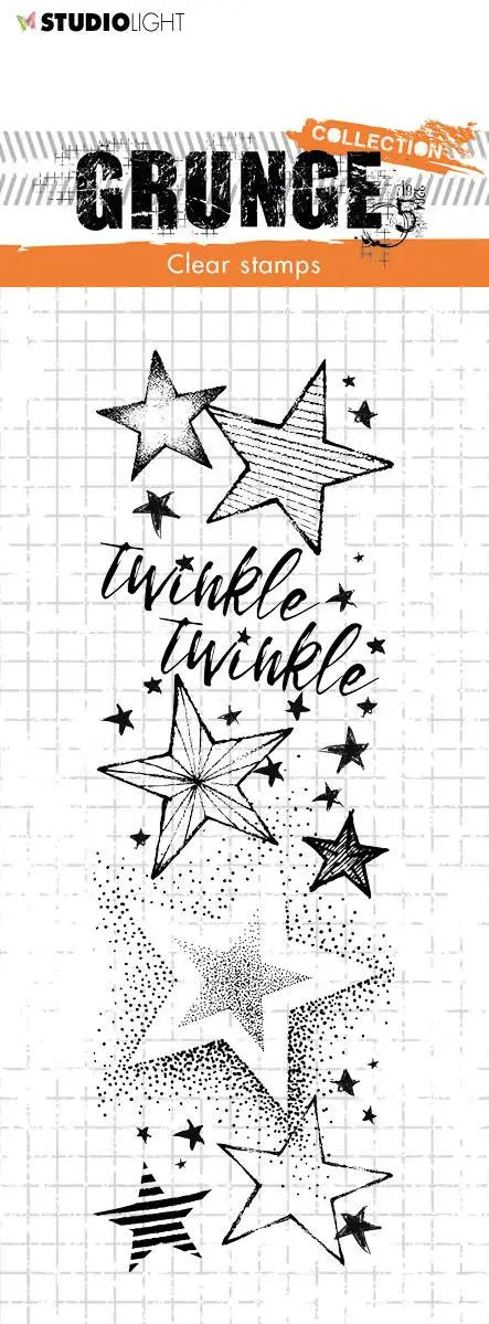 Sl Clear Stamp Twinkle Twinkle Stars Grunge 52X148x3mm 1 Pc Nr.98 1