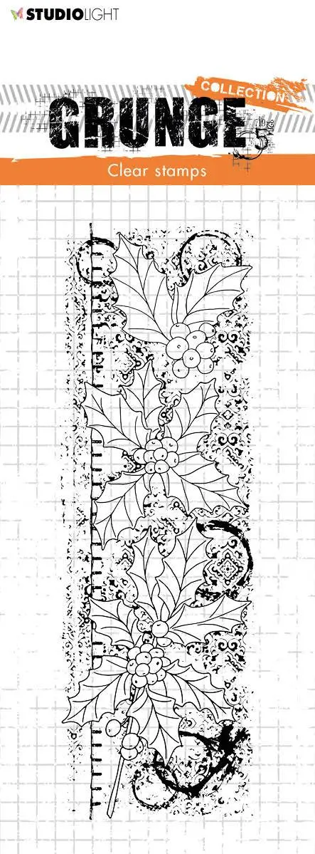 Sl Clear Stamp Christmas Branches Grunge 52X148x3mm 1 Pc Nr.99 1