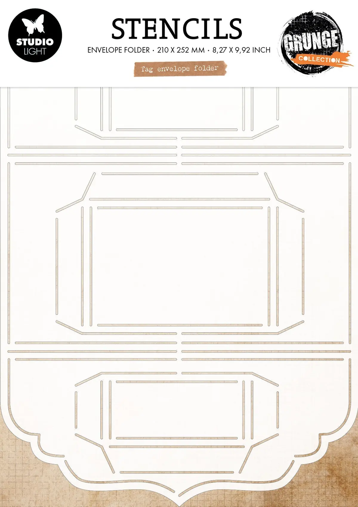 Sl Stencil Tag Envelope Grunge Collection 210X294x1mm 1 Pieces 1