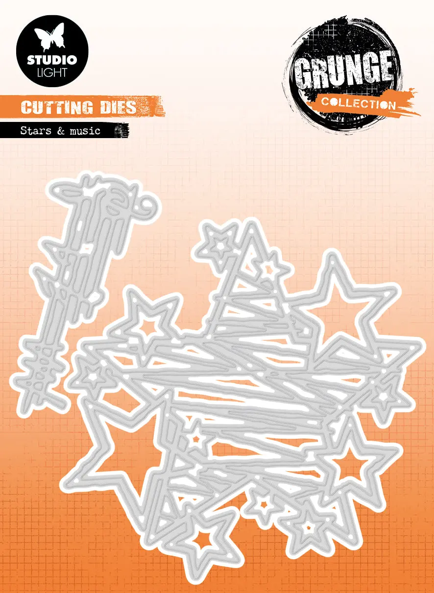 Sl Cutting Die Stars & Music Grunge Collection 135X135x1mm 2 Pc Nr.435 1