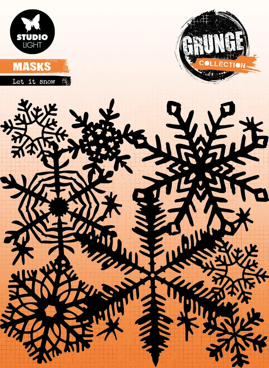 Sl Mask Let It Snow Grunge Collection 150X150x1mm 1 Pc Nr.158 1