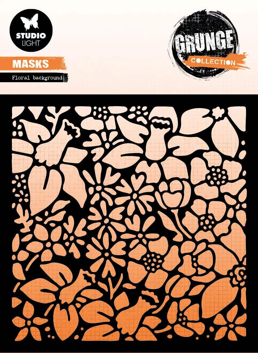Sl Mask Floral Background Grunge Collection 150X150x1mm 1 Pc Nr.182 1