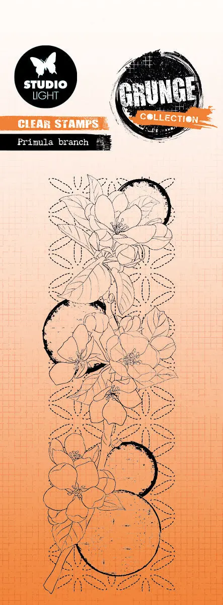 Sl Clear Stamp Primula Branch Grunge Collection 45.5X140x3mm 1 Pc Nr.393 1
