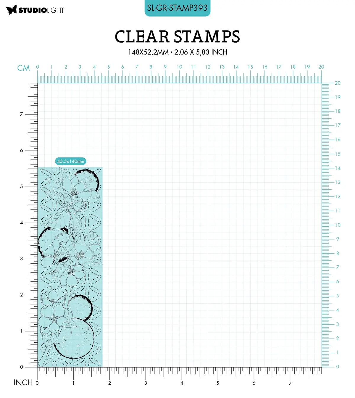 Sl Clear Stamp Primula Branch Grunge Collection 45.5X140x3mm 1 Pc Nr.393 2