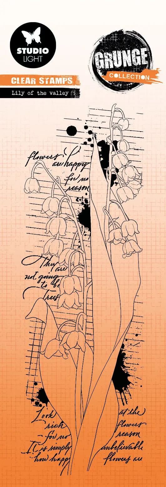 Sl Clear Stamp Lily Of The Valley Grunge Collection 68X203x3mm 1 Pc Nr.395 1