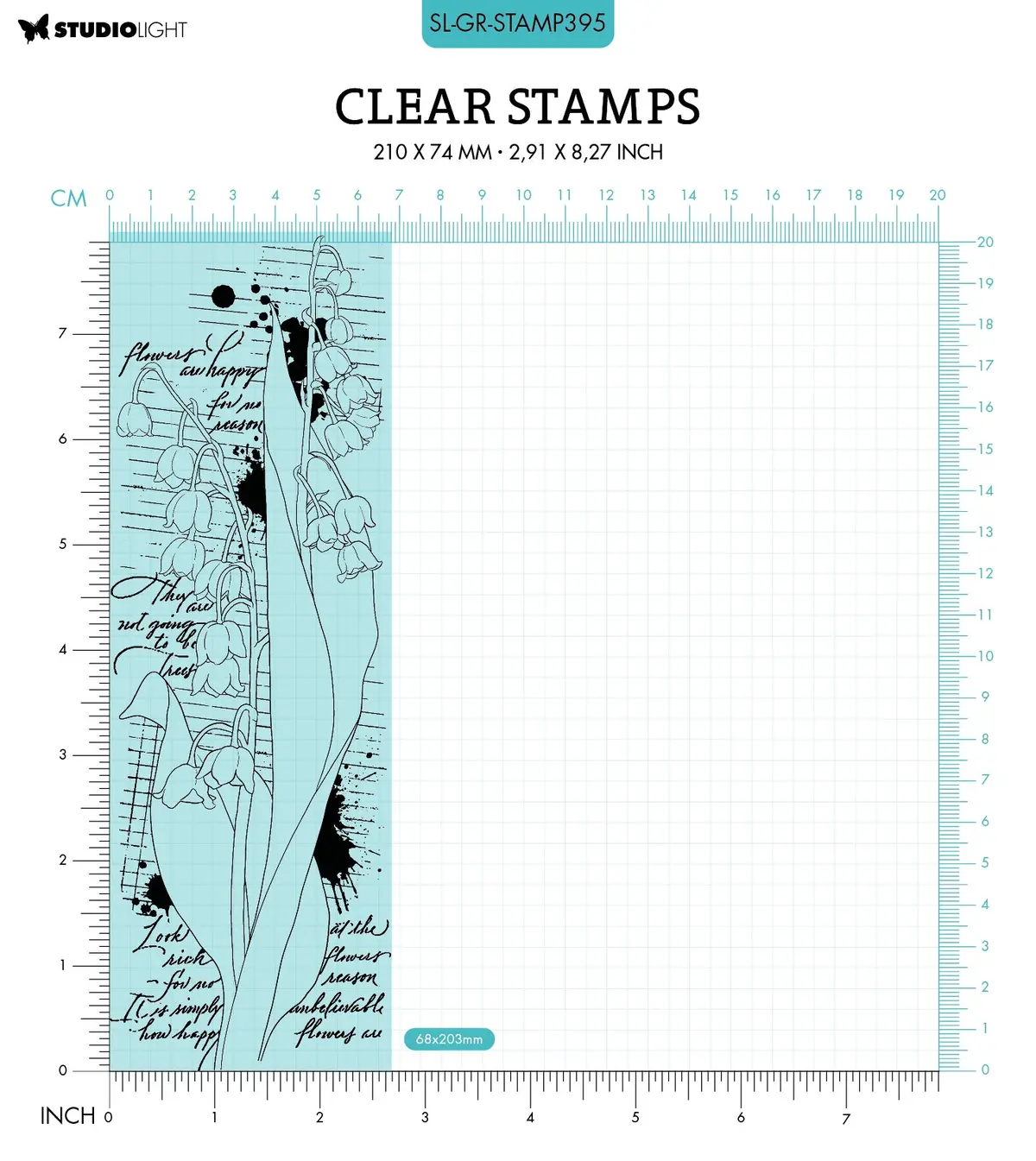 Sl Clear Stamp Lily Of The Valley Grunge Collection 68X203x3mm 1 Pc Nr.395 2