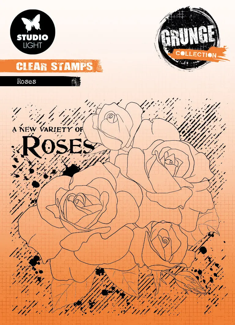 Sl Clear Stamp Roses Grunge Collection 122X122x3mm 1 Pc Nr.401 1
