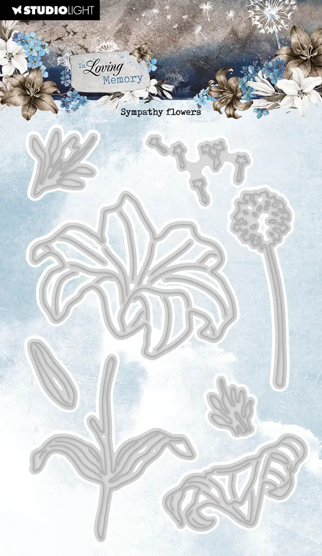 Sl Cutting Dies Sympathy Flowers In Loving Memory 93X139x1mm 8 Pc Nr.740 1