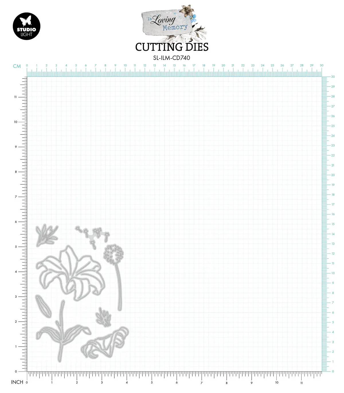 Sl Cutting Dies Sympathy Flowers In Loving Memory 93X139x1mm 8 Pc Nr.740 2