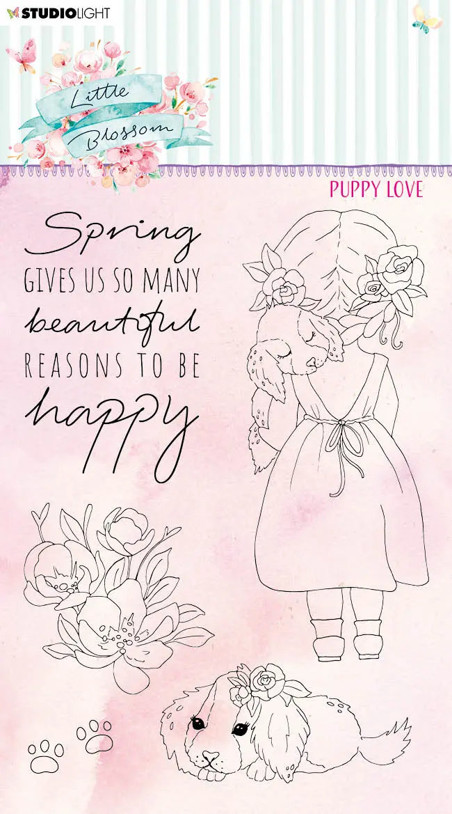 Sl Clear Stamp Puppy Love Little Blossom 105X148x3mm 1 Pc Nr.195 1