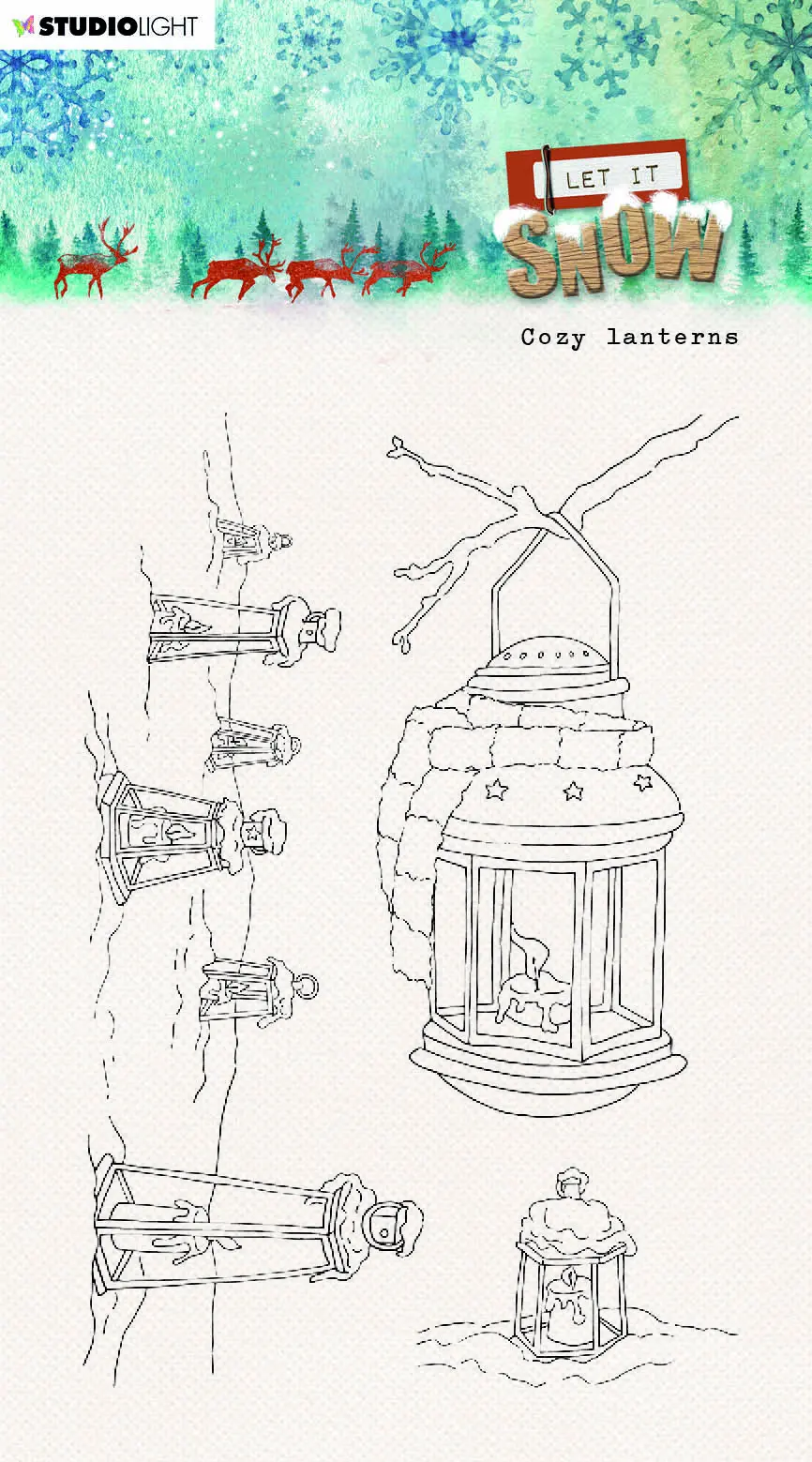 Sl Clear Stamp Cozy Lanterns Let It Snow 105X148x3mm 4 Pc Nr.266 1